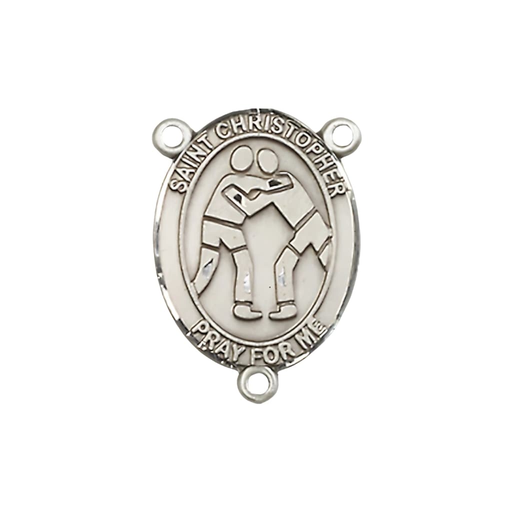  Bliss St. Christopher Wrestling Engravable Rosary Centerpiece, 3/4-inch,