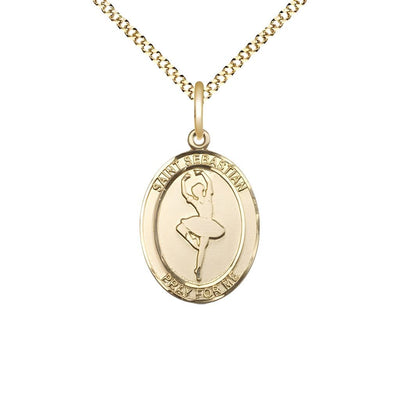 St. Sebastian Ballerina Dance Gold-filled Medal (view 3), Bliss Manufacturing