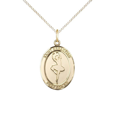St. Sebastian Ballerina Dance Gold-filled Medal (view 4), Bliss Manufacturing