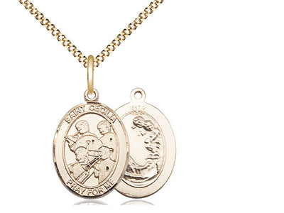 St Cecilia Marching Band Catholic Patron Saint Medal, gold-filled, Bliss Manufacturing