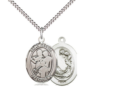 St Cecilia Marching Band Catholic Patron Saint Medal, sterling silver, Bliss Manufacturing