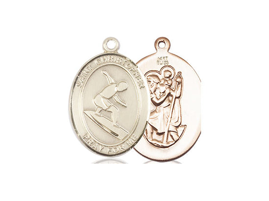 Bliss Saint Christopher Surfing Catholic Patron Saint Medal