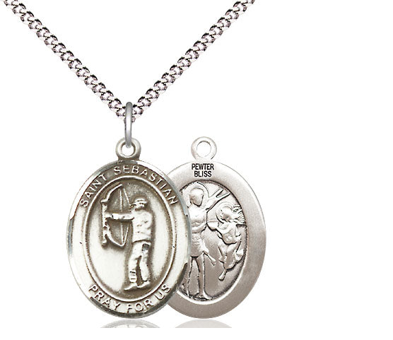 Bliss St Sebastian Archery Medium Size Pewter Saint Medal