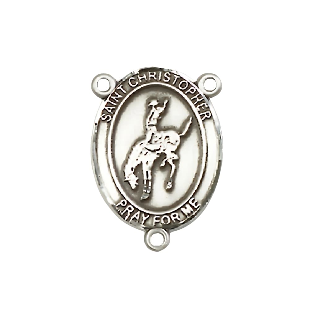 Bliss St. Christopher Rodeo Engravable Rosary Centerpiece, 3/4-inch,