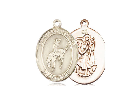 Bliss Saint Christopher Rodeo Catholic Patron Saint Medal