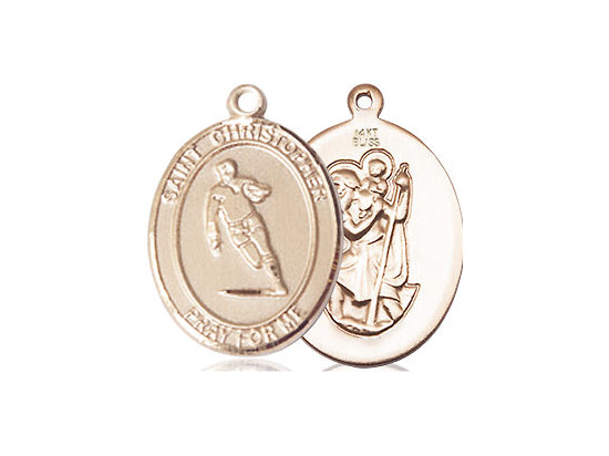 Bliss Saint Christopher Rugby Catholic Patron Saint Medal