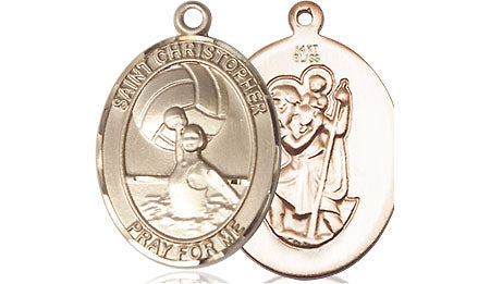 Bliss Manufacturing Medium 14kt Gold St Christopher Water Polo-Women Medal