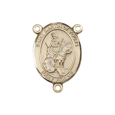 St. Martin of Tours Engravable Gold Rosary Centerpiece, 3/4-inch, Bliss Manufacturing