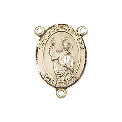 St. Vincent Ferrer Engravable Rosary Centerpiece in Gold, 3/4-inch, Bliss Manufacturing