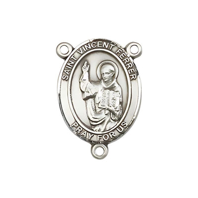 St. Vincent Ferrer Engravable Rosary Centerpiece in Silver, 3/4-inch, Bliss Manufacturing