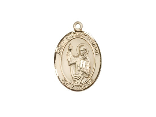 Medium Bliss Manufacturing St Vincent Ferrer 14kt Gold Oval Medal Only,