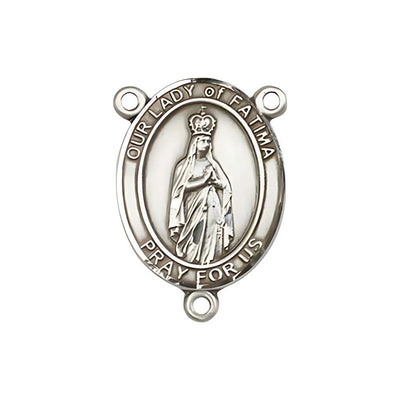 Our Lady of Fatima Engravable Rosary Centerpiece, USA in Pewter, Bliss Manufacturing