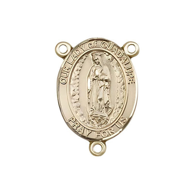 Our Lady of Guadalupe Engravable Gold Center Rosary Part, Bliss Manufacturing