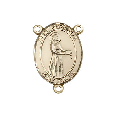 St. Petronille Engravable Rosary Gold Centerpiece, Measures 3/4-inch tall by 1/2-inch wide, Bliss Manufacturing
