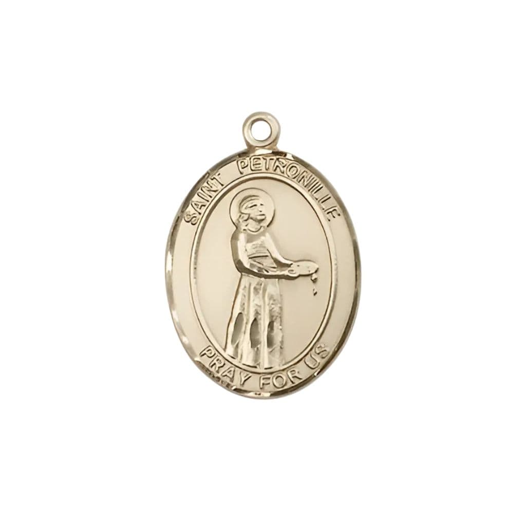 Bliss St. Petronille 14kt Gold Oval Medal, 3/4-inch,