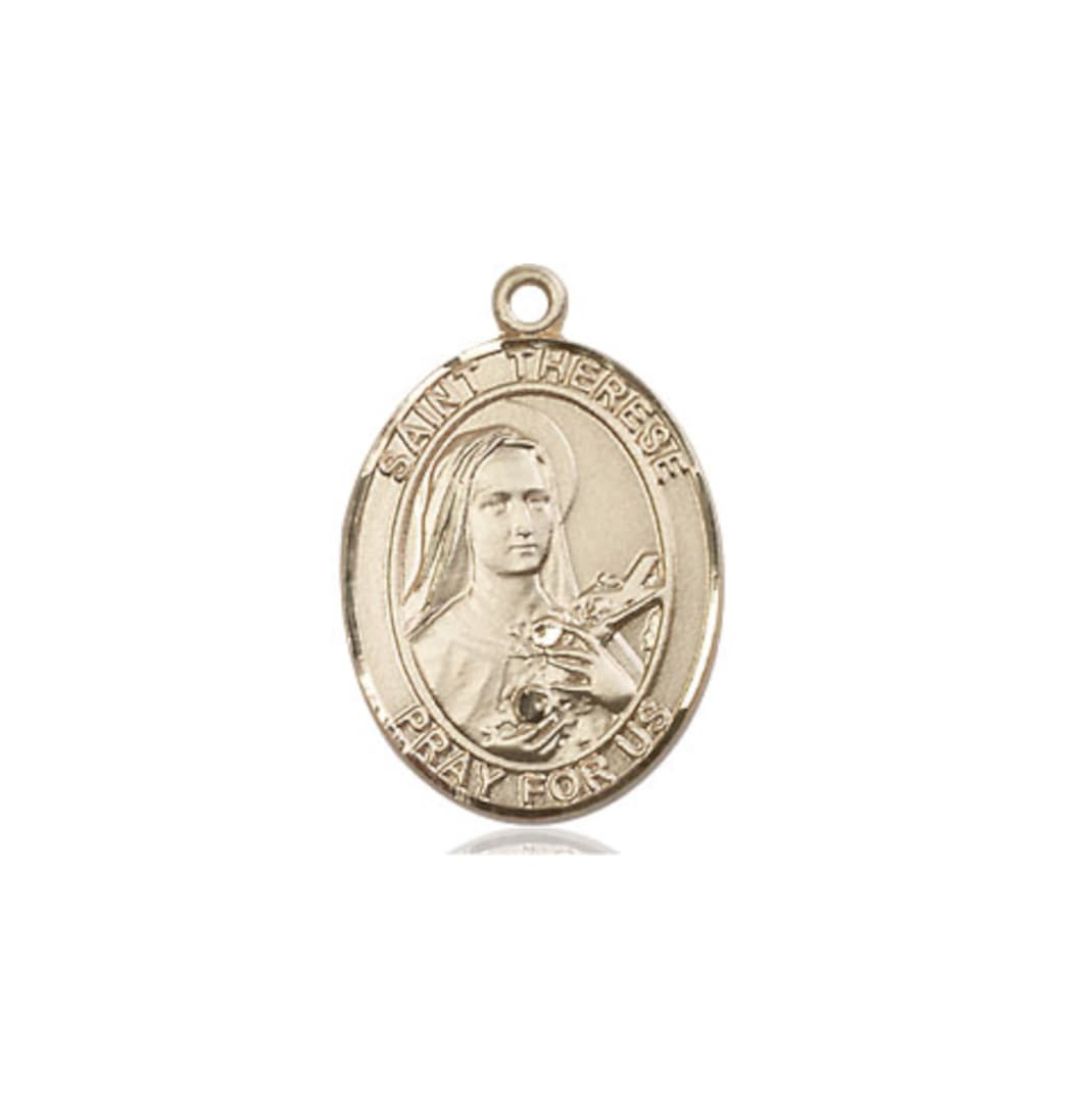 Bliss Medium 14kt Gold St Therese of Lisieux Pendant Medal,