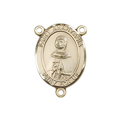 St Anastasia Engravable Gold Center Rosary Part, Bliss Manufacturing