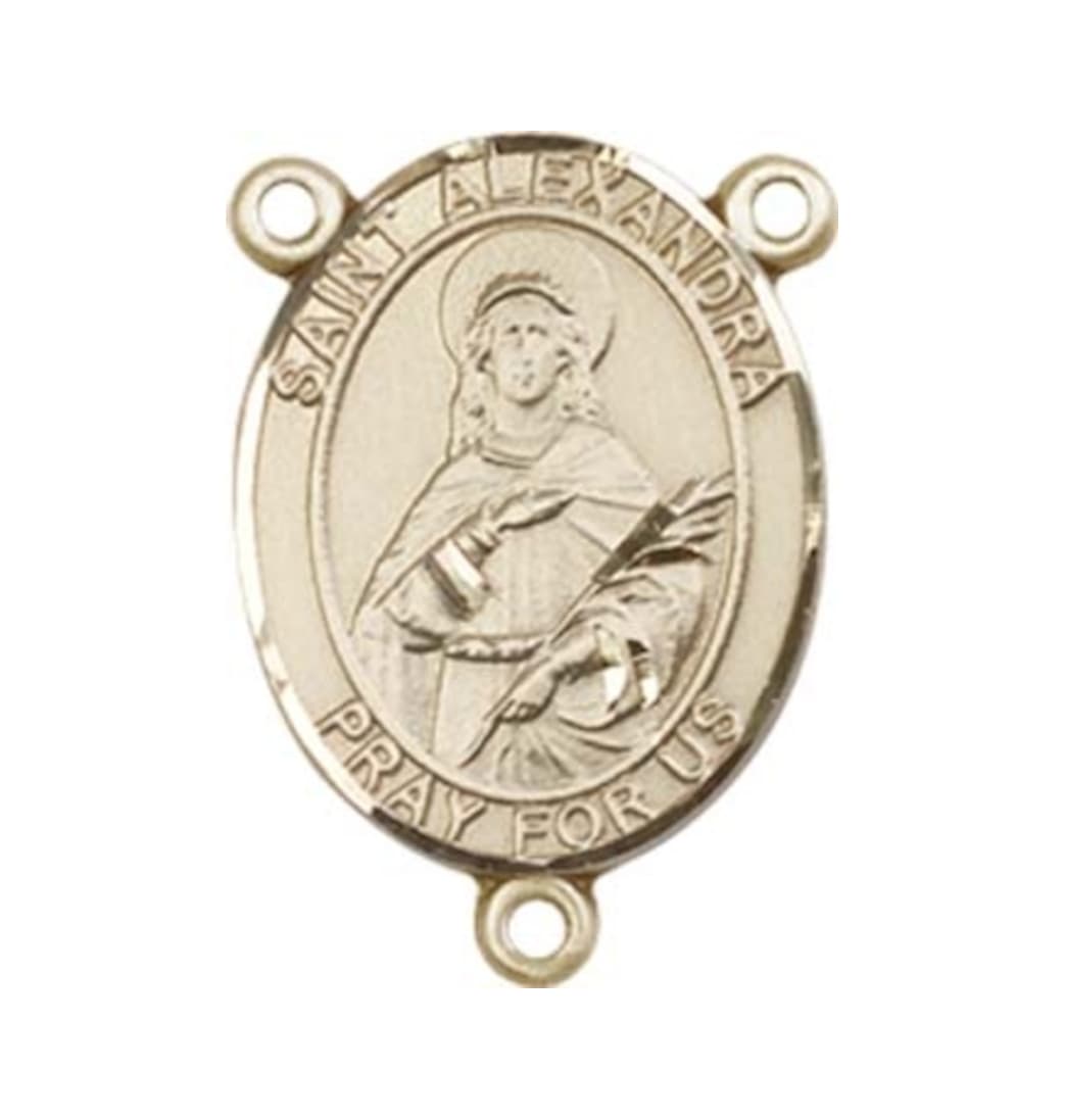 Bliss St Alexandra Engravable Gold Center Rosary Part,