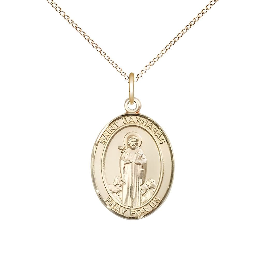 Bliss St. Barnabas Gold-filled Oval Engravable Medal