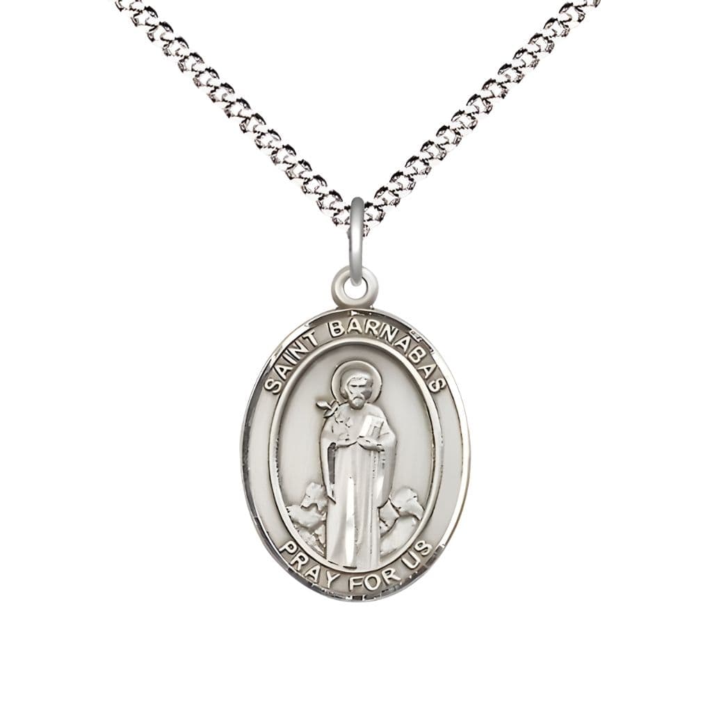 Bliss St. Barnabas Sterling Silver Oval Engravable Medal