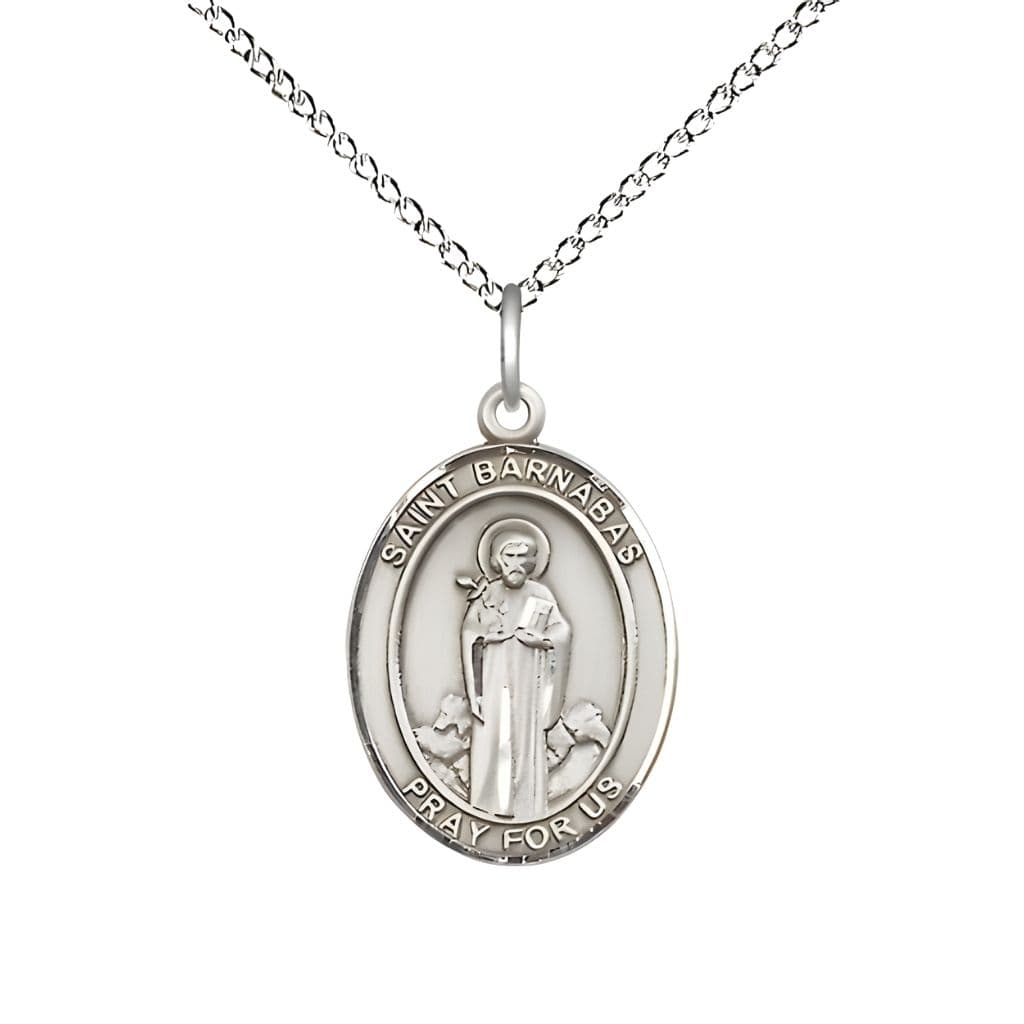 Bliss St. Barnabas Sterling Silver Oval Engravable Medal