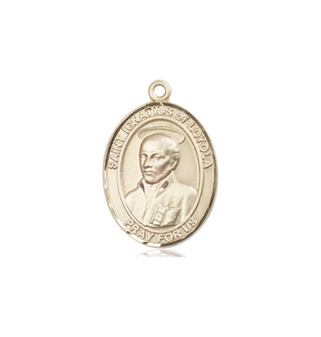 Bliss St Ignatius of Loyola Catholic Saint Medium 14kt Gold Medal,