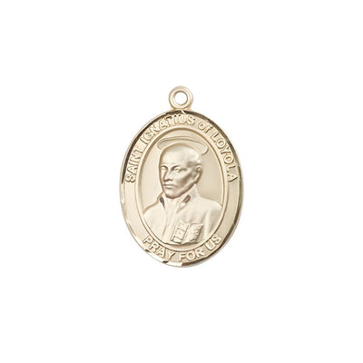 St Ignatius of Loyola 14kt Gold Oval Medium Medal, Bliss Manufacturing