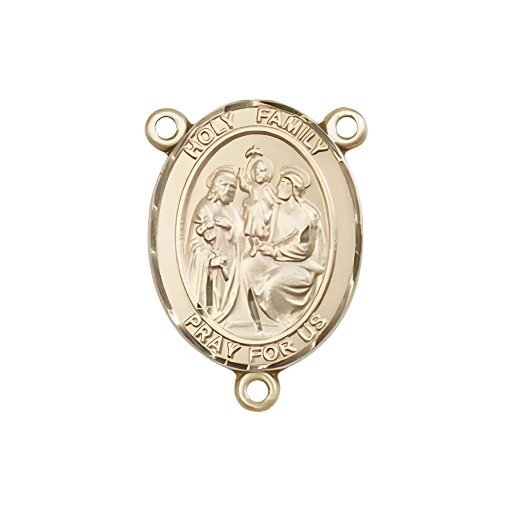 Bliss Holy Family Engravable Rosary Centerpiece in Gold, 3/4-inches,