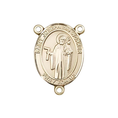 St. Joseph the Worker Engravable Rosary Centerpiece in Gold, Bliss Manufacturing