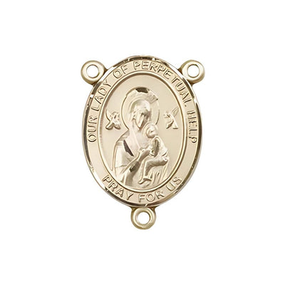 Our Lady of Perpetual Help Engravable Gold Center Rosary Part, Bliss Manufacturing