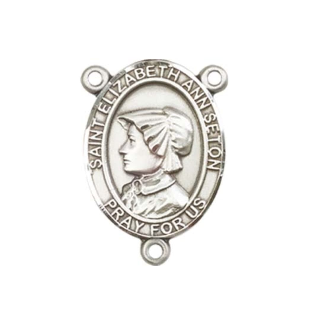 Bliss St Elizabeth Ann Seton Engravable Center Silver Rosary Part,