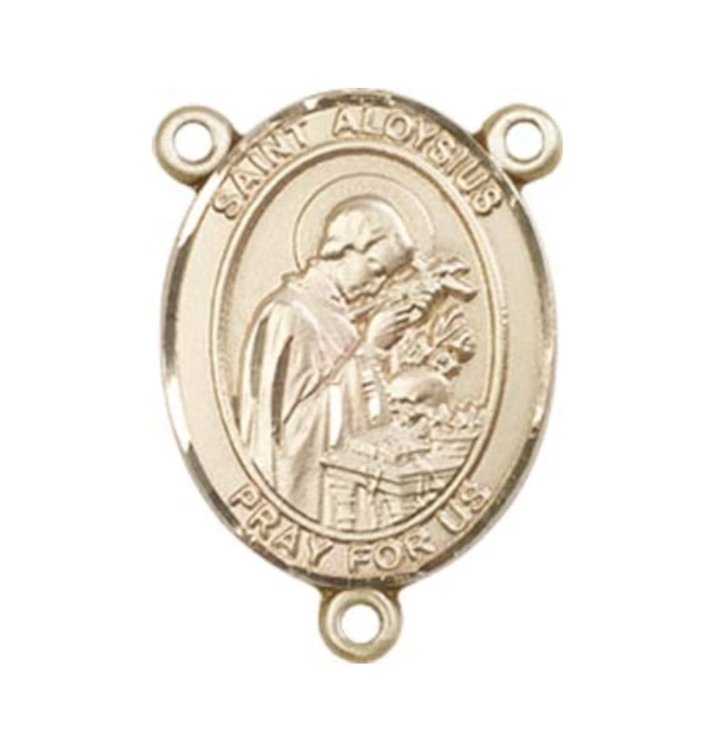 Bliss St Aloysius Gonzaga Engravable Gold Center Rosary Part,