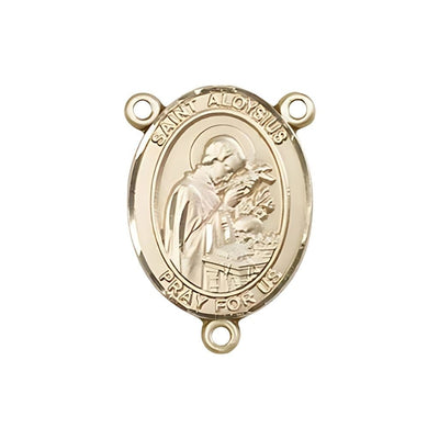 St Aloysius Gonzaga Engravable Gold Center Rosary Part, Bliss Manufacturing