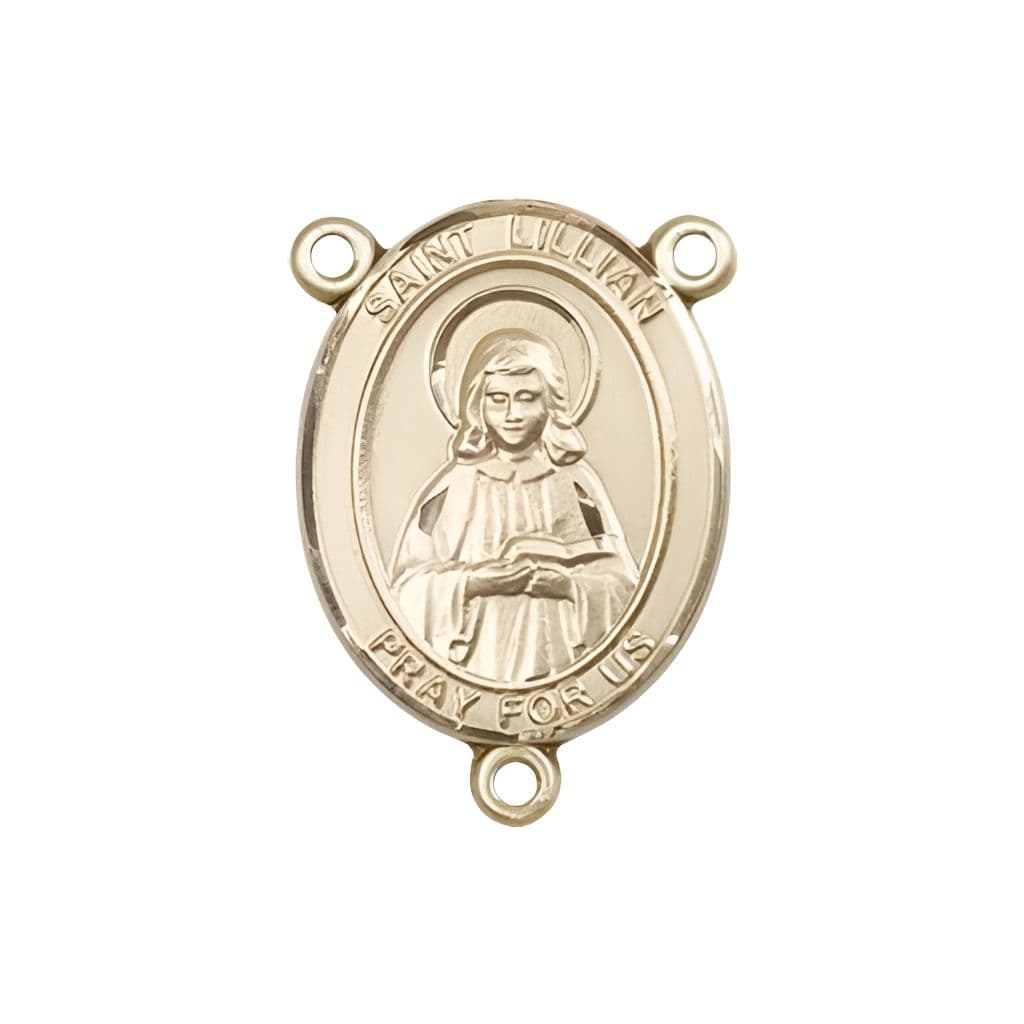 Bliss St. Lillian Engravable Rosary Centerpiece in Gold, 3/4-inch,