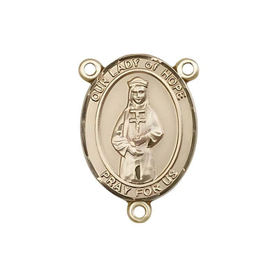 Our Lady of Hope Engravable Gold Center Rosary Part, Bliss Manufacturing