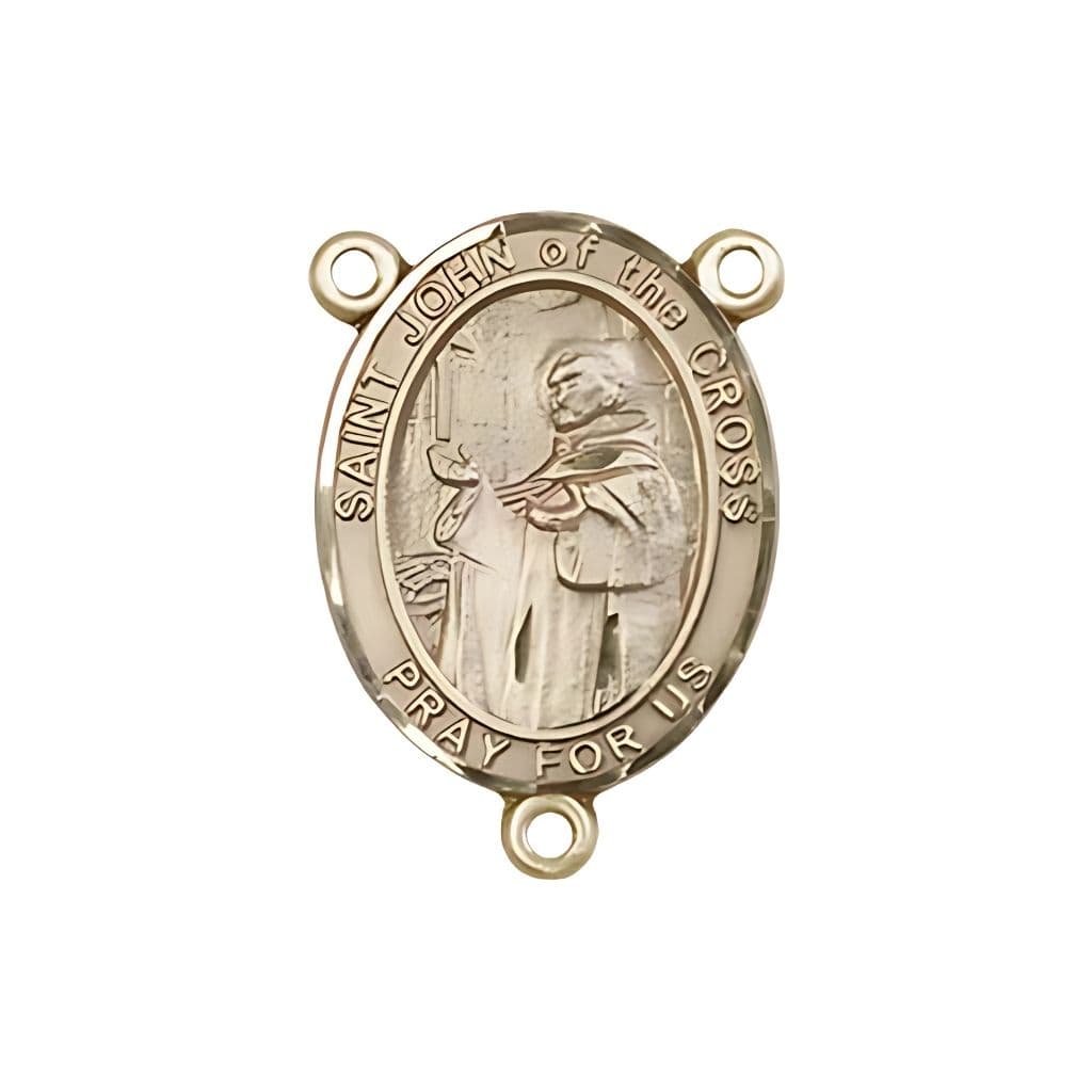 Bliss St. John of the Cross Engravable Rosary Centerpiece in Gold