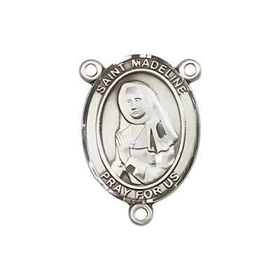 St. Madeline Sophie Barat Engravable Rosary Centerpiece, 3/4-inch, pewter / sterling silver / gold-filled, Bliss Manufacturing