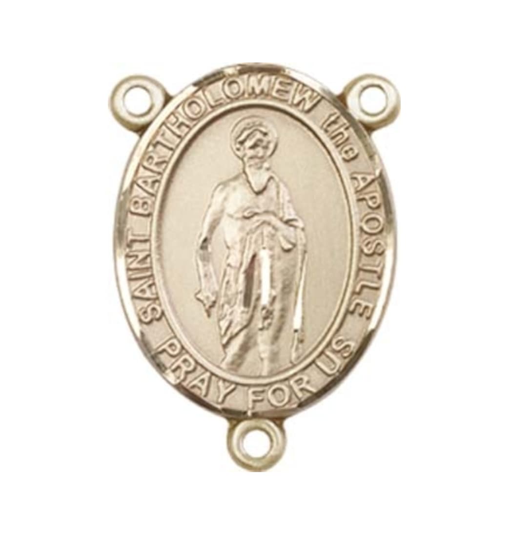 Bliss St Bartholomew the Apostle Engravable Gold Center Rosary Part,