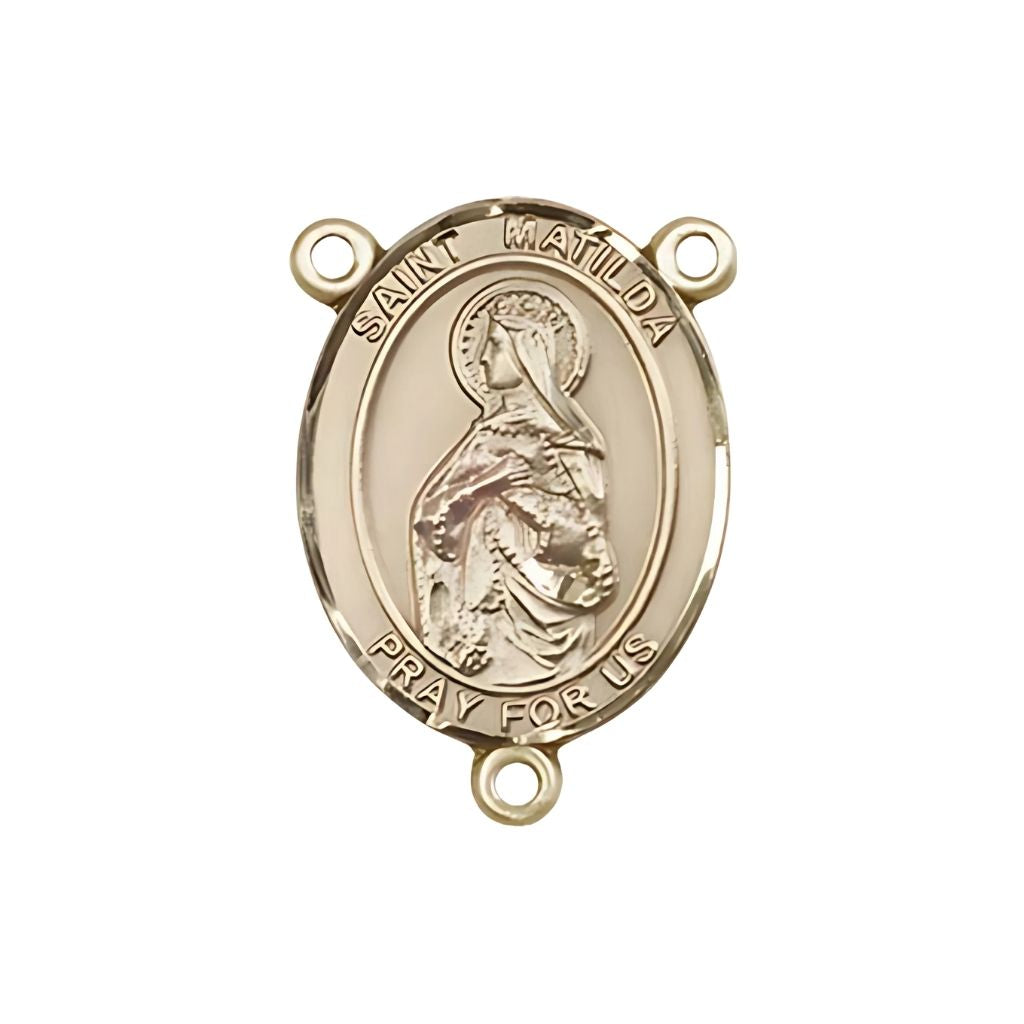 Bliss St. Matilda Engravable Gold Rosary Centerpiece, 3/4-inch