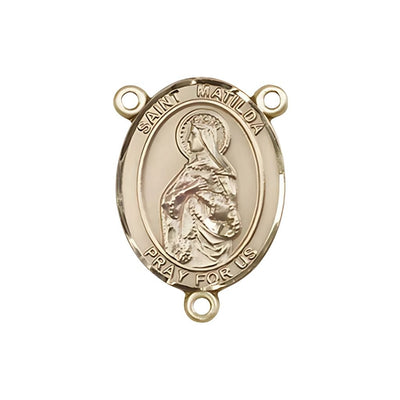 St. Matilda Engravable Gold Rosary Centerpiece, 3/4-inch, Bliss Manufacturing