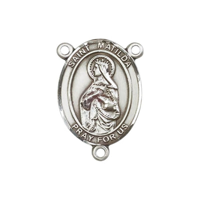 St. Matilda Engravable Rosary Centerpiece, 3/4-inch, pewter / sterling silver / gold-filled, Bliss Manufacturing