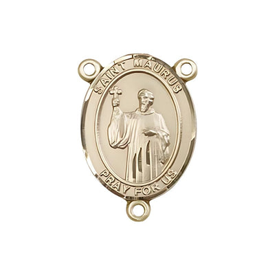 St. Maurus Engravable Gold Rosary Centerpiece, 3/4-inch, Bliss Manufacturing