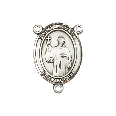 St. Maurus Engravable Rosary Centerpiece, 3/4-inch, pewter / sterling silver / gold-filled, Bliss Manufacturing
