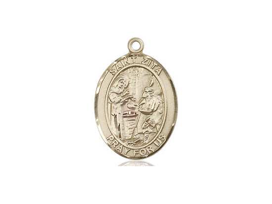 Bliss St Zita 14kt Gold Oval Medal