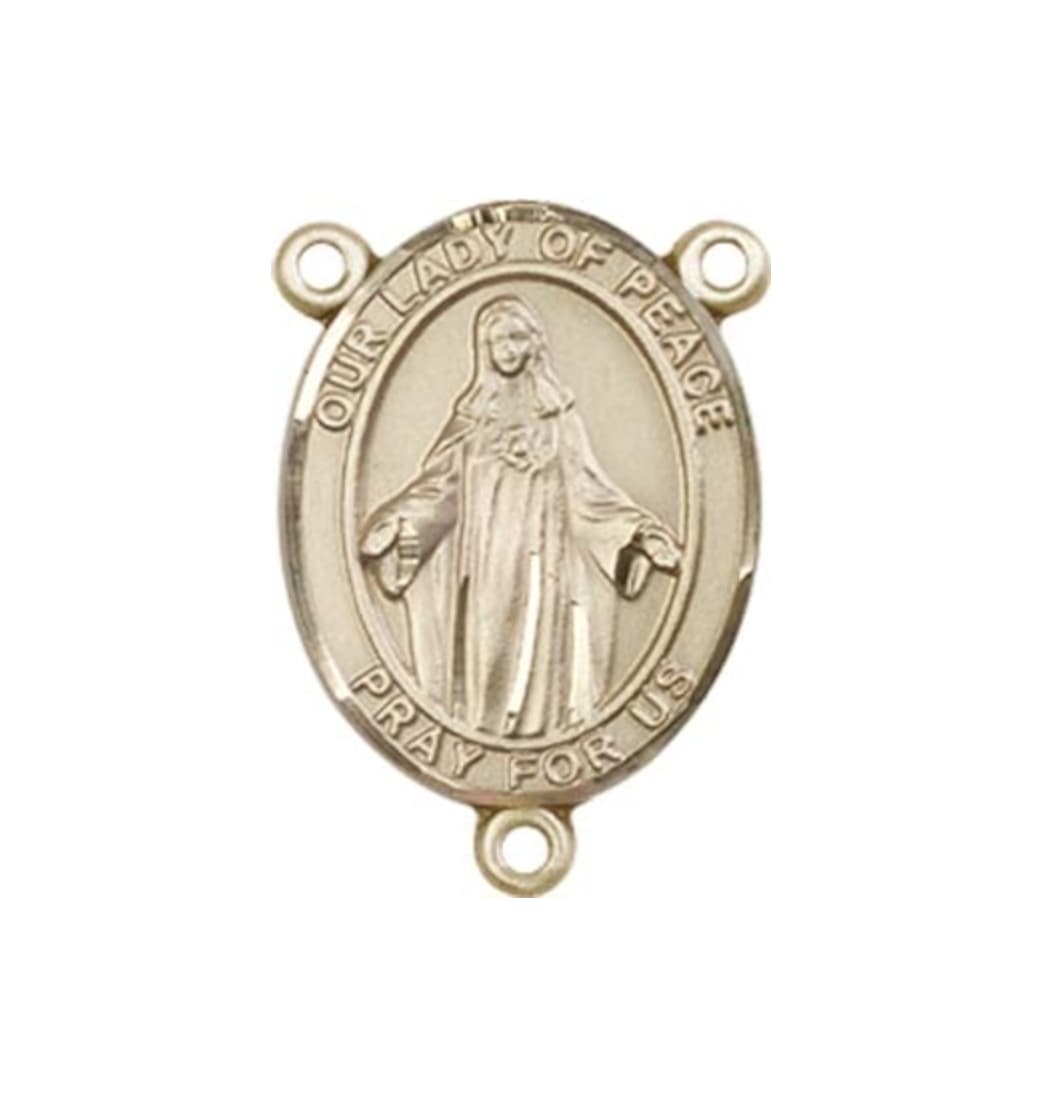 Bliss Our Lady of Peace Engravable Gold Center Rosary Part,