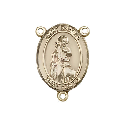 St. Rachel Engravable Gold Rosary Centerpiece, Measures 3/4-inch tall by 1/2-inch wide, Bliss Manufacturing