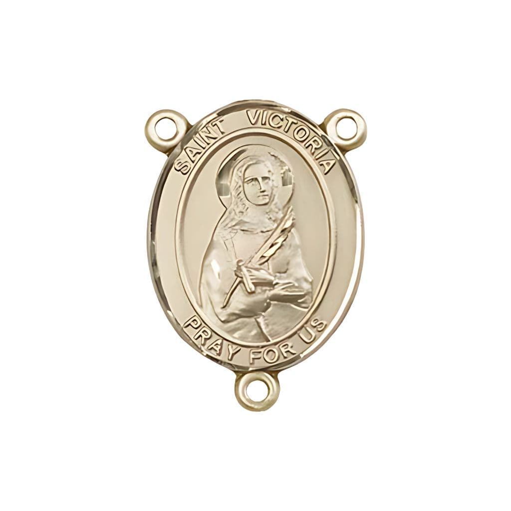 Bliss St. Victoria Engravable Rosary Centerpiece in Gold, 3/4-inch,