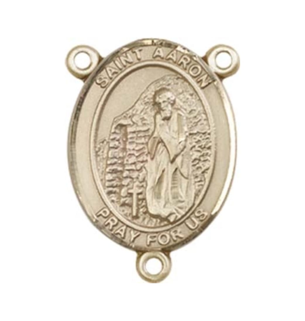 Bliss St Aaron Engravable Gold Center Rosary Part,