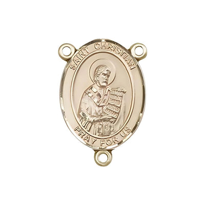 St Christian Demosthenes Engravable Gold Center Rosary Part, Bliss Manufacturing