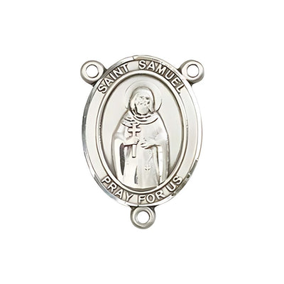 St. Samuel Engravable Silver Rosary Centerpiece, Measures 3/4-inch tall by 1/2-inch wide, Bliss Manufacturing